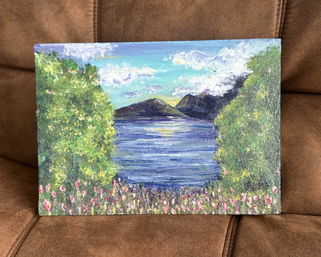 Landscape painting of a natural scenery.
